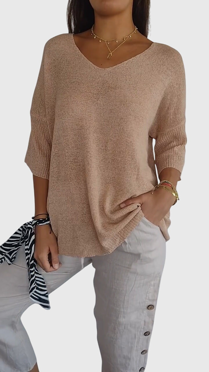 Cassandra Elegant V-Neck Top