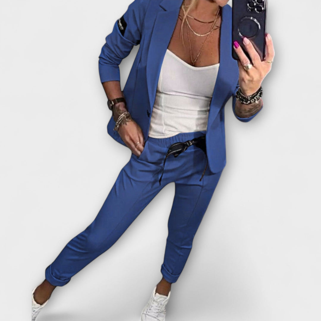 Vionne Elegant Set of Top, Jacket, and Pants