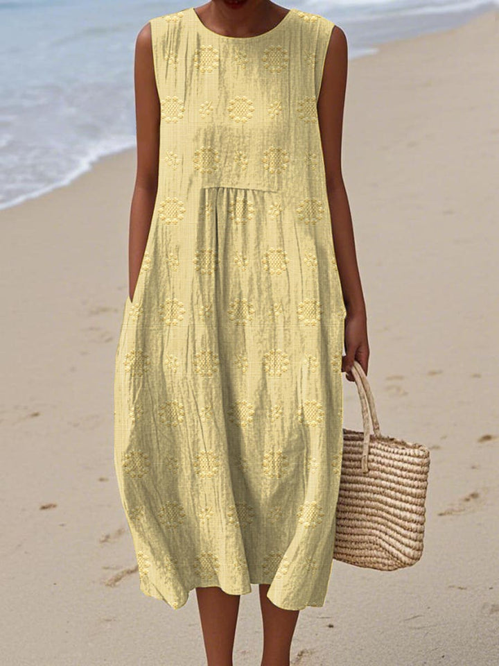 Bianca | Printed Long Dress with Tummy Coverage