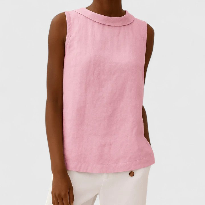 Anastine Elegant Top with Roll Collar