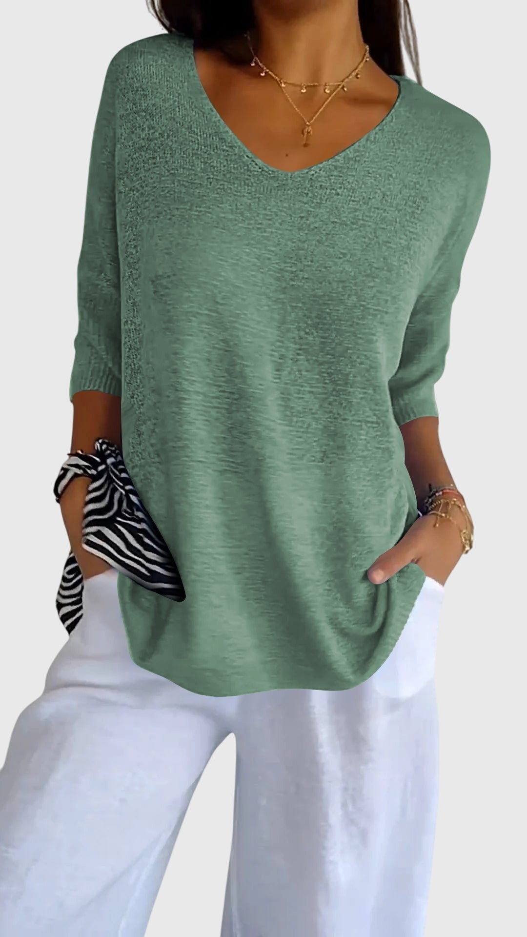 Cassandra Elegant V-Neck Top