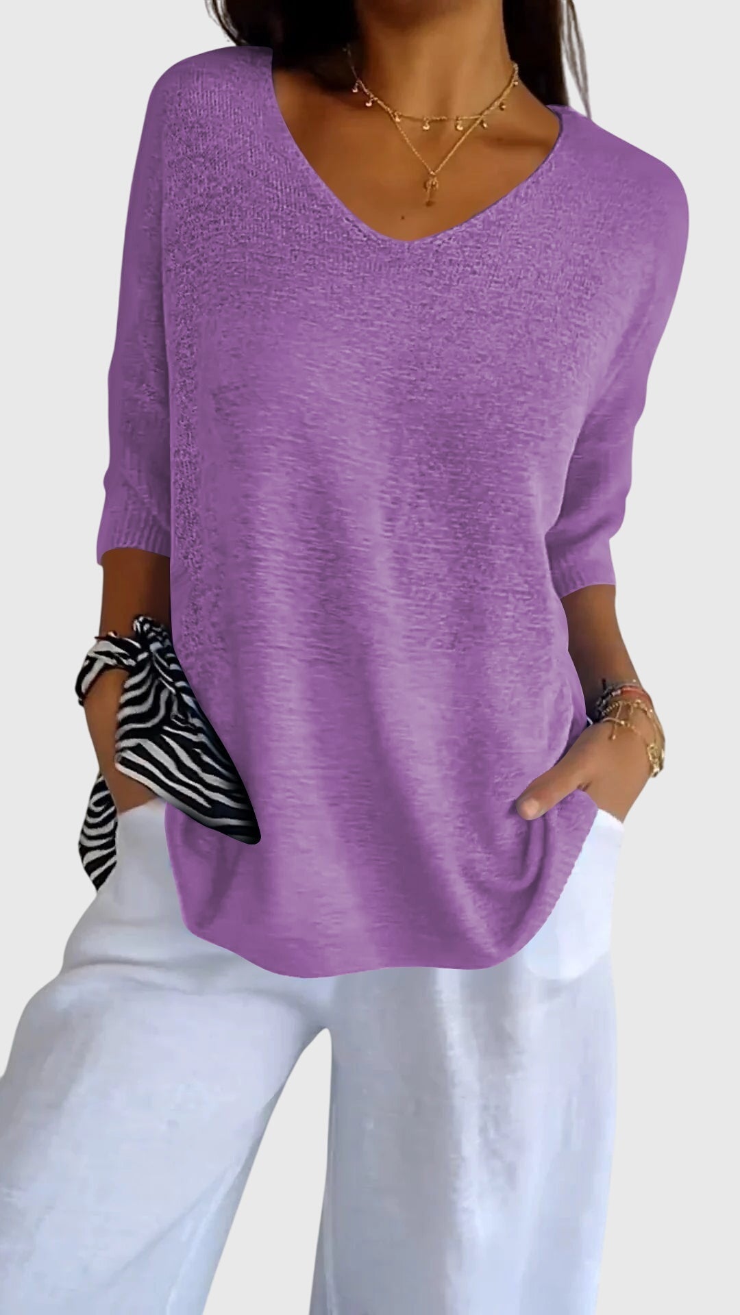 Cassandra Elegant V-Neck Top