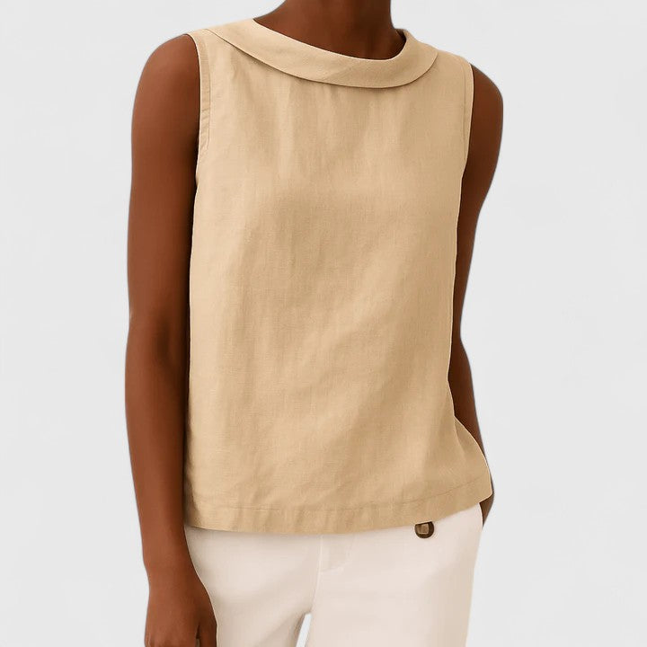 Anastine Elegant Top with Roll Collar