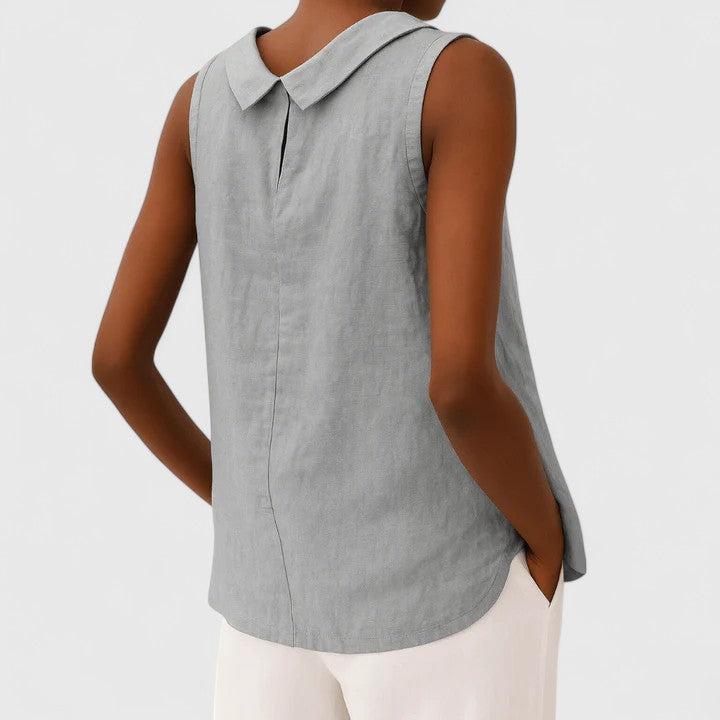 Anastine Elegant Top with Roll Collar