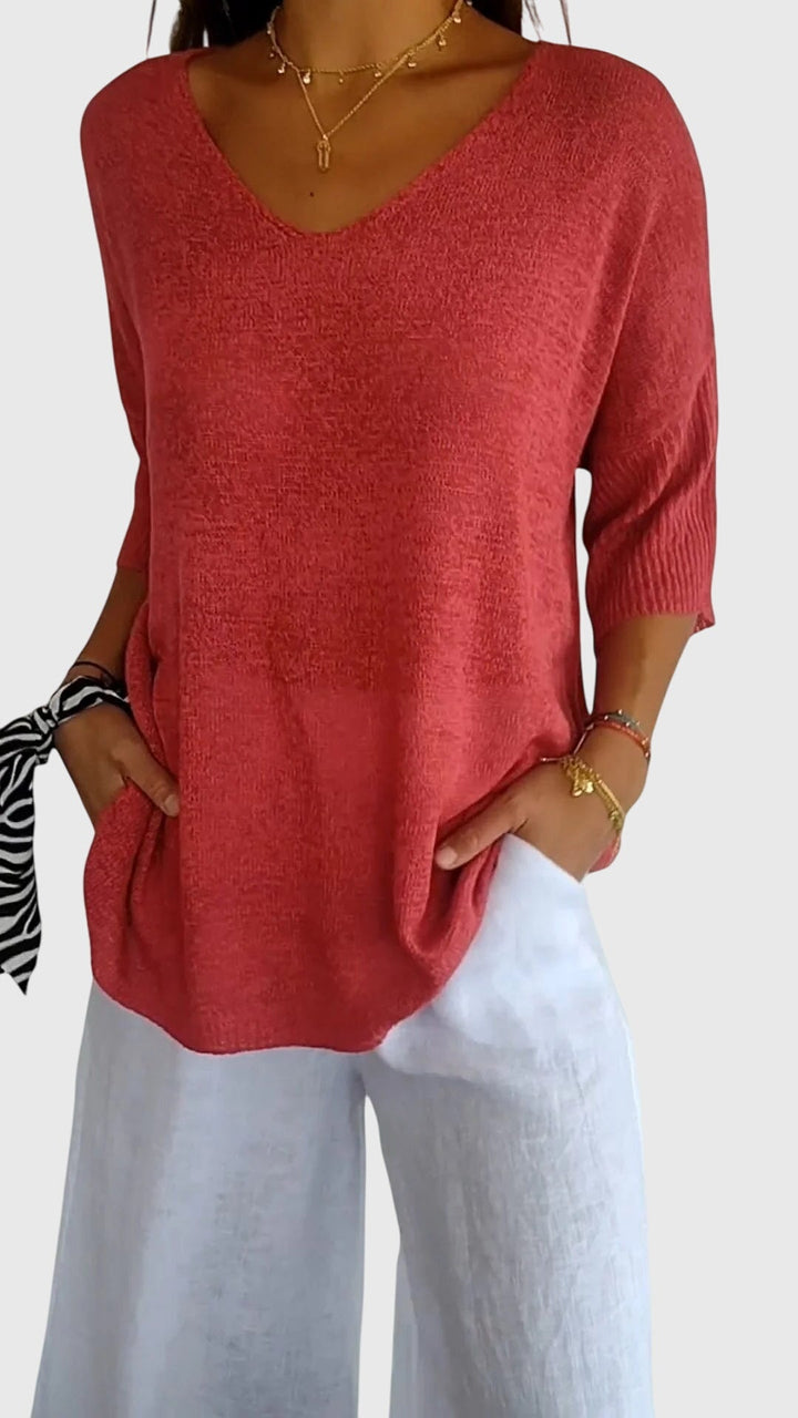 Cassandra Elegant V-Neck Top