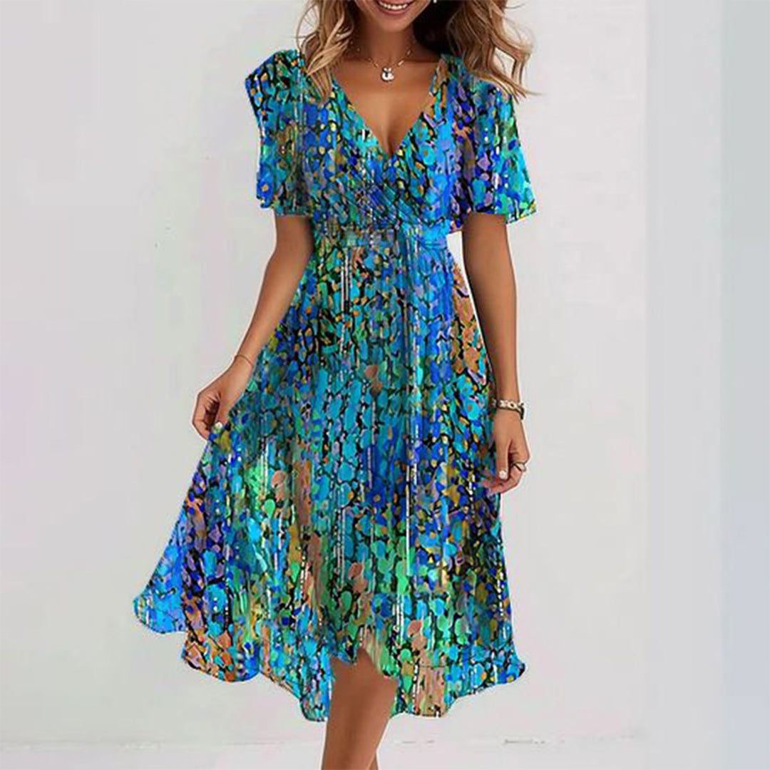 Elise | Midi Dress with Short Sleeves