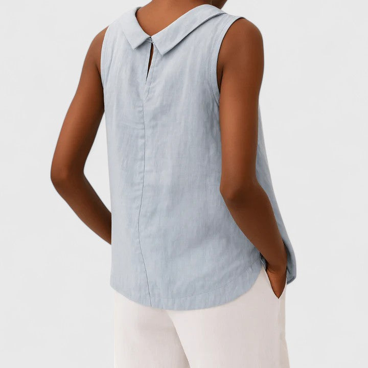 Anastine Elegant Top with Roll Collar