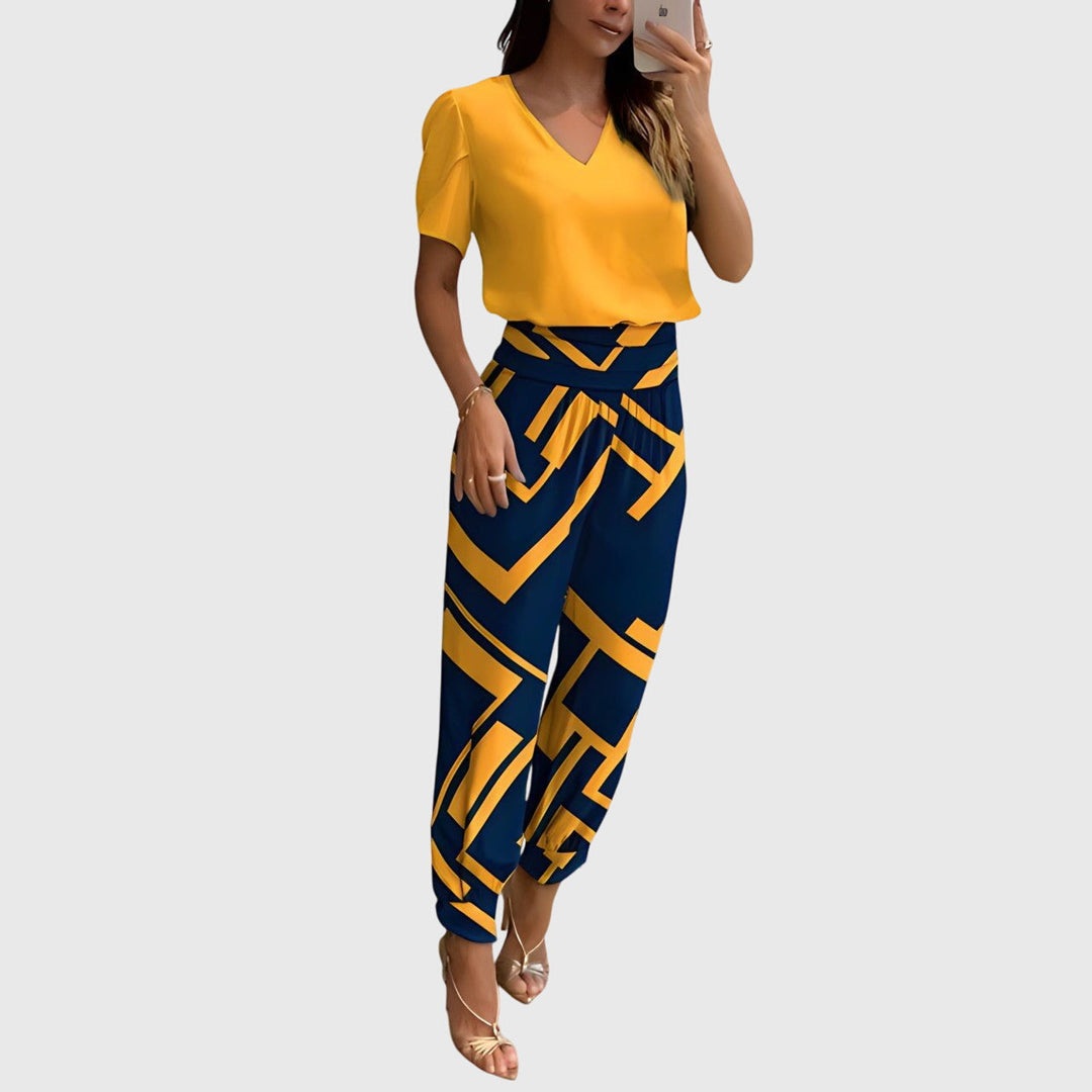Jennifer Stylish Blouse and Pants Set