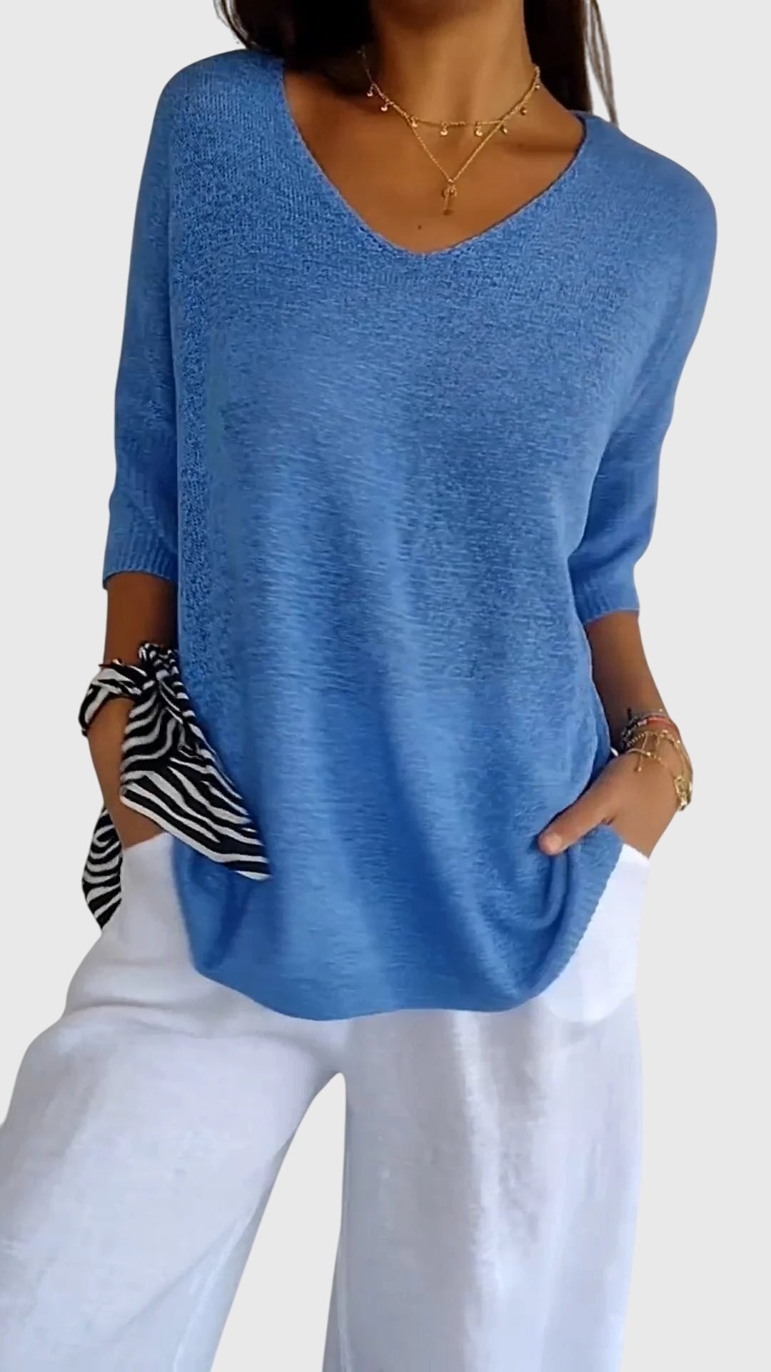 Cassandra Elegant V-Neck Top