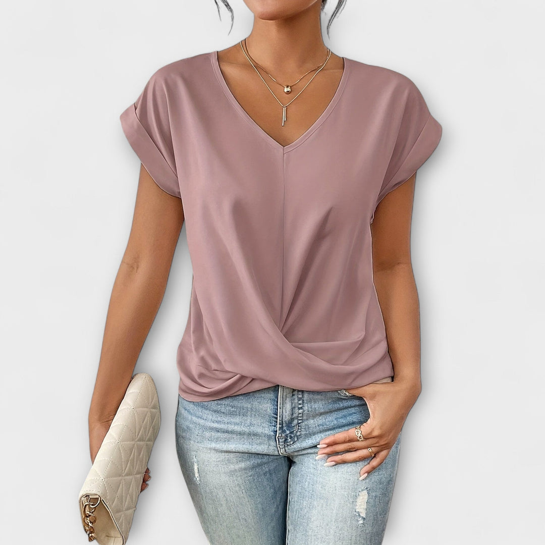 Carlinda Elegant V-neck Top