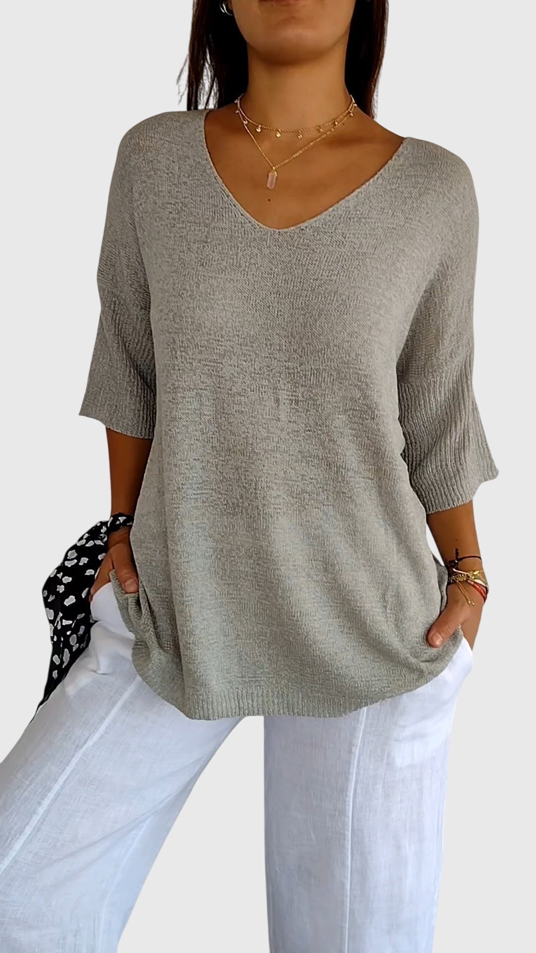 Cassandra Elegant V-Neck Top