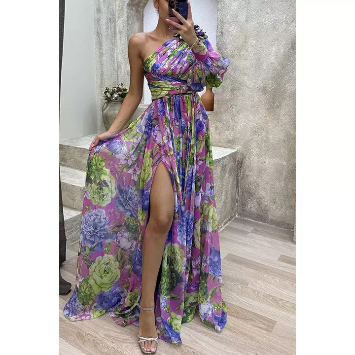 Cassie | One-Shoulder Floral Maxi Dress