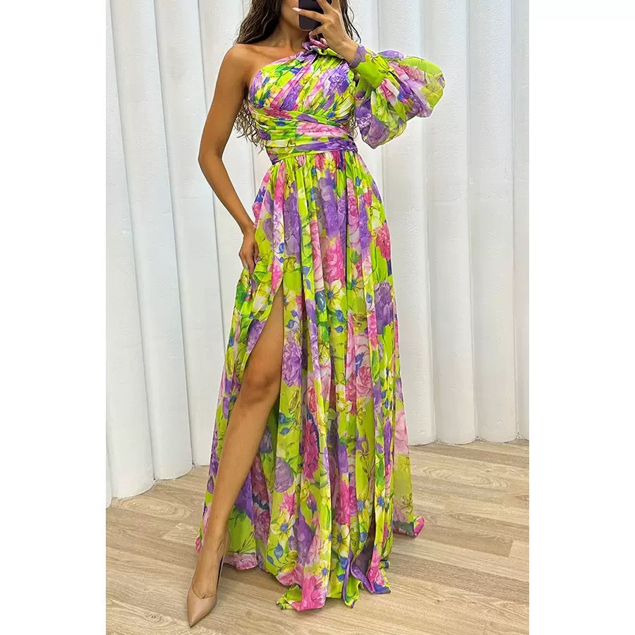 Cassie | One-Shoulder Floral Maxi Dress