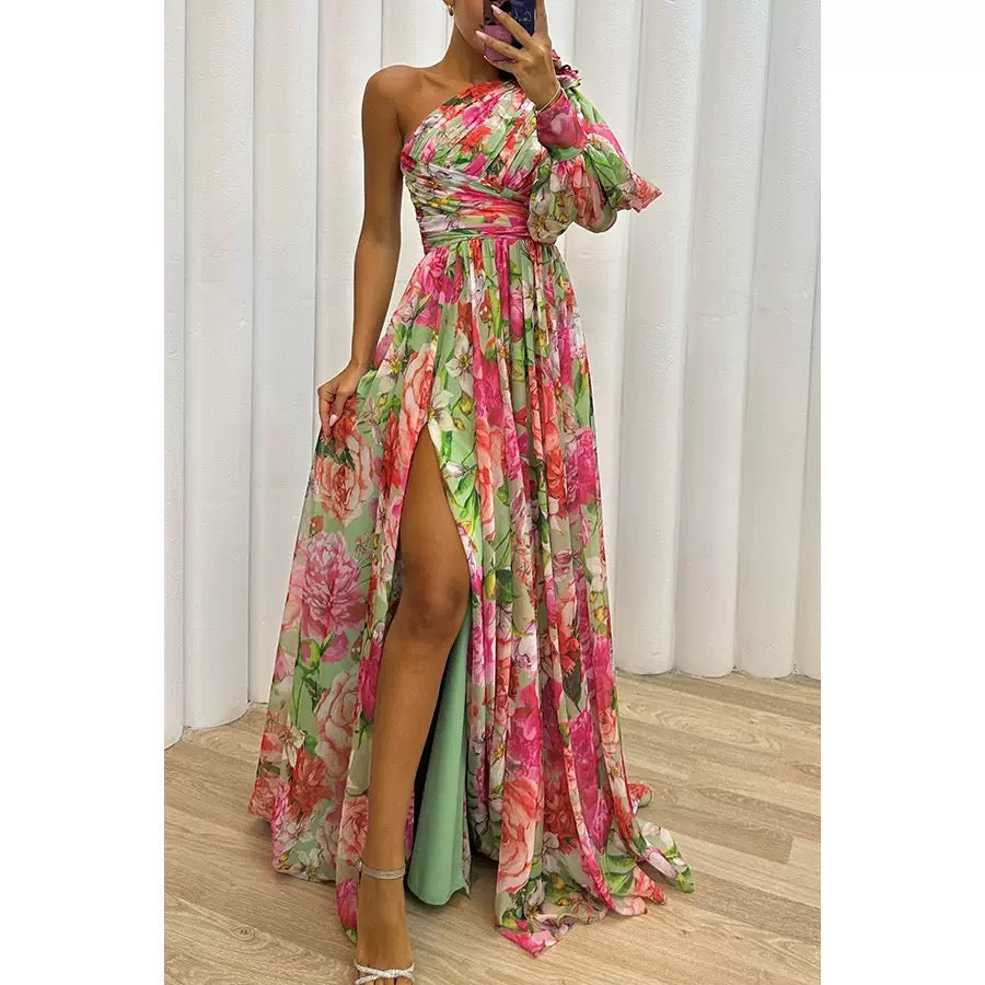 Cassie | One-Shoulder Floral Maxi Dress
