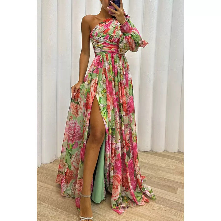 Cassie | One-Shoulder Floral Maxi Dress