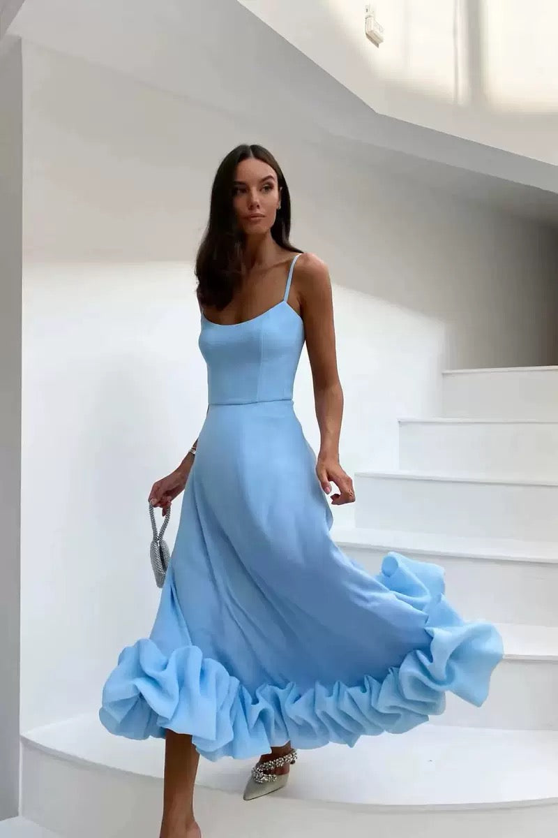 Valencia | Sapphire Bloom Midi Dress