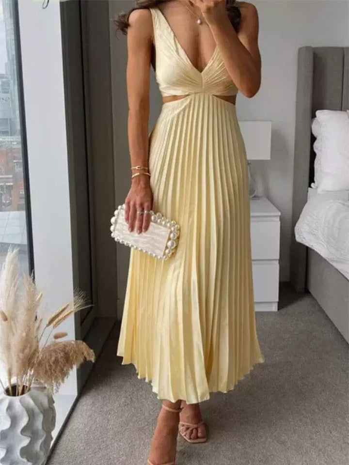 Elowen | Sunlit Pleat Maxi Dress