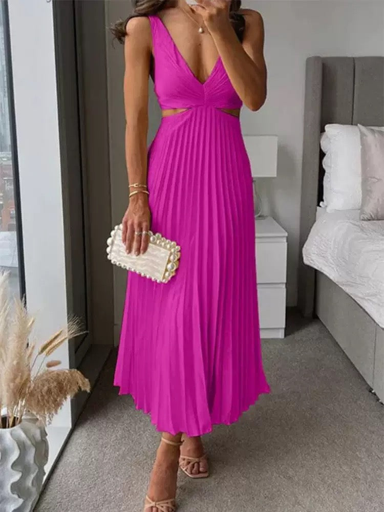 Elowen | Sunlit Pleat Maxi Dress