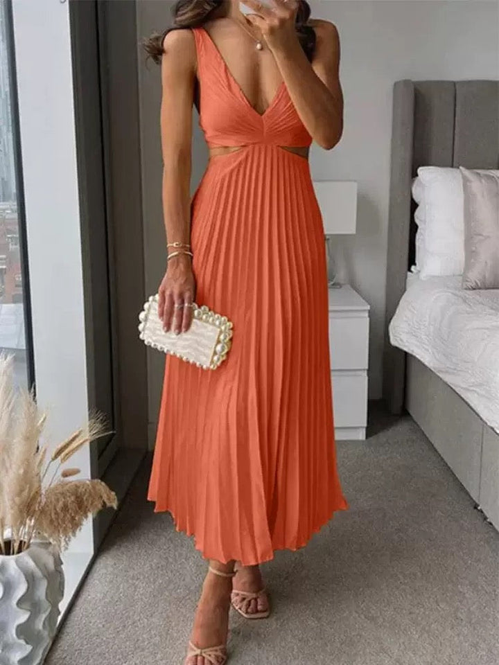 Elowen | Sunlit Pleat Maxi Dress