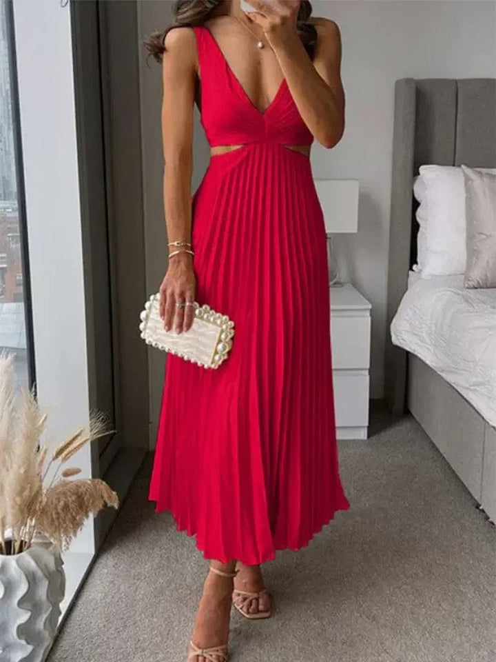Elowen | Sunlit Pleat Maxi Dress