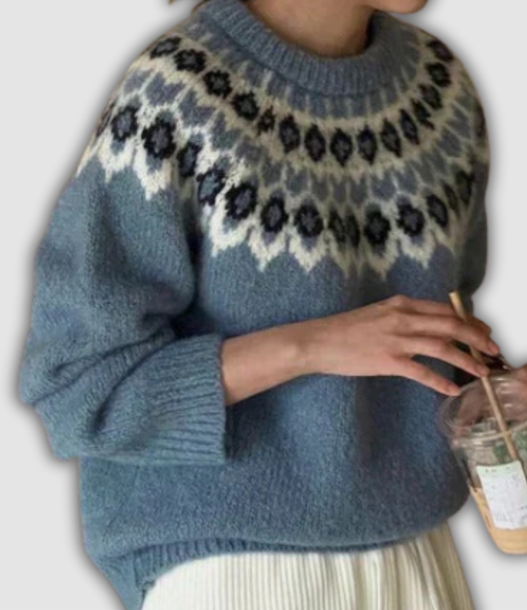 THE CORALIE JACQUARD RETRO SWEATER