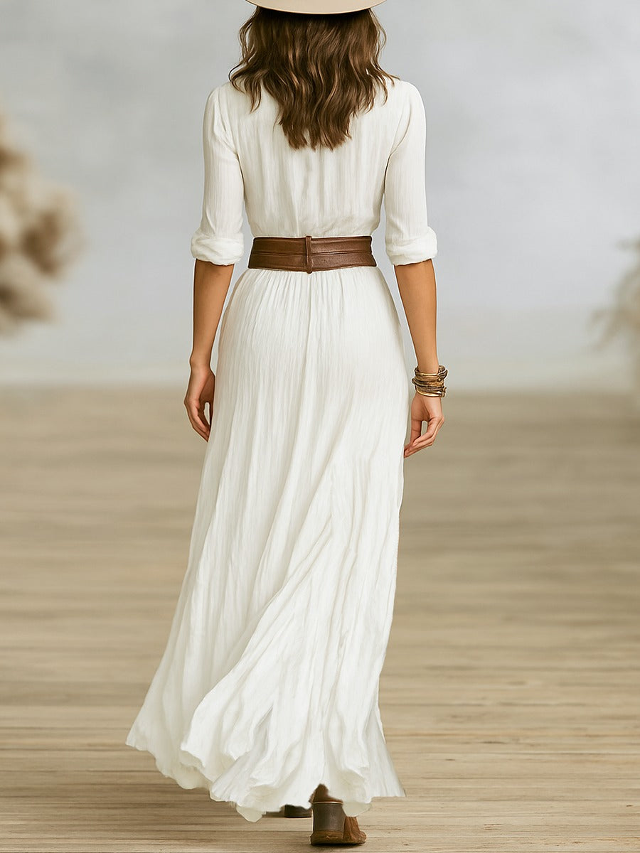 Soléane | Elegant Pleated Dress