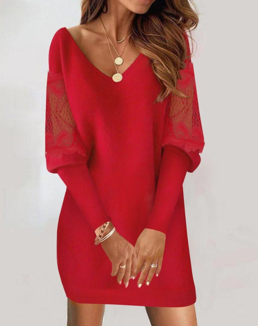 Avora | Elegant Lace Dress with V-Neck