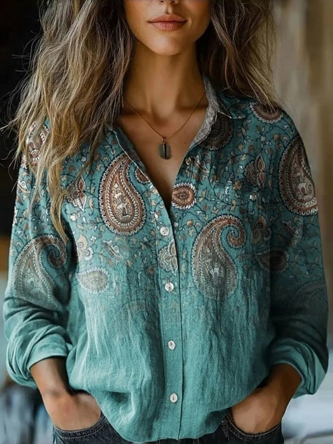 Elodie™ – Turquoise Mirage Blouse