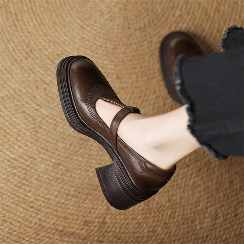 Elvana Chunky Pumps Mary Janes