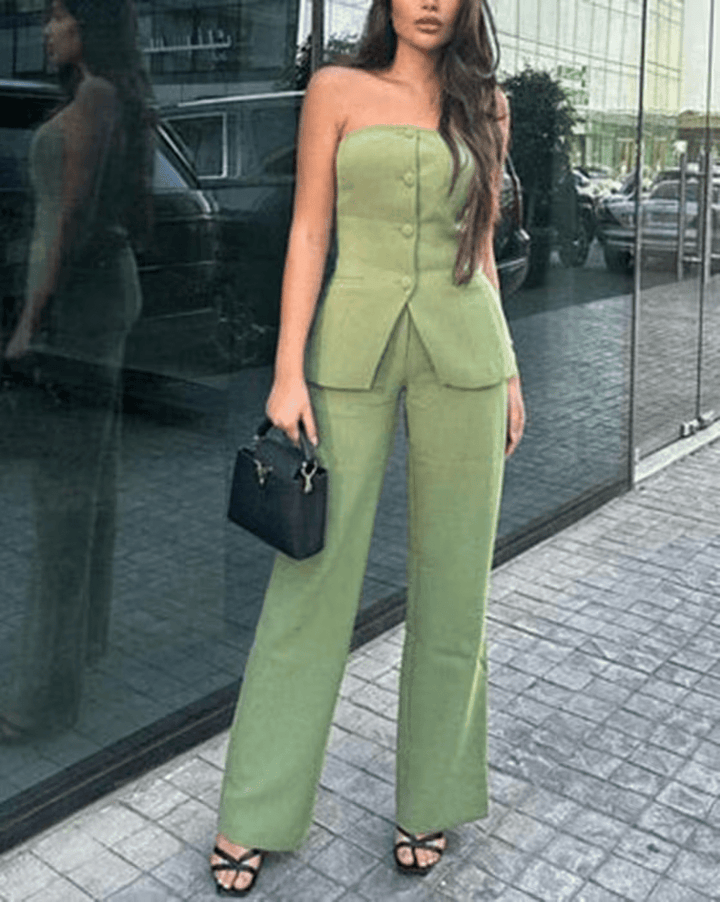 Virelle | Strapless Tailored Two-Piece Set