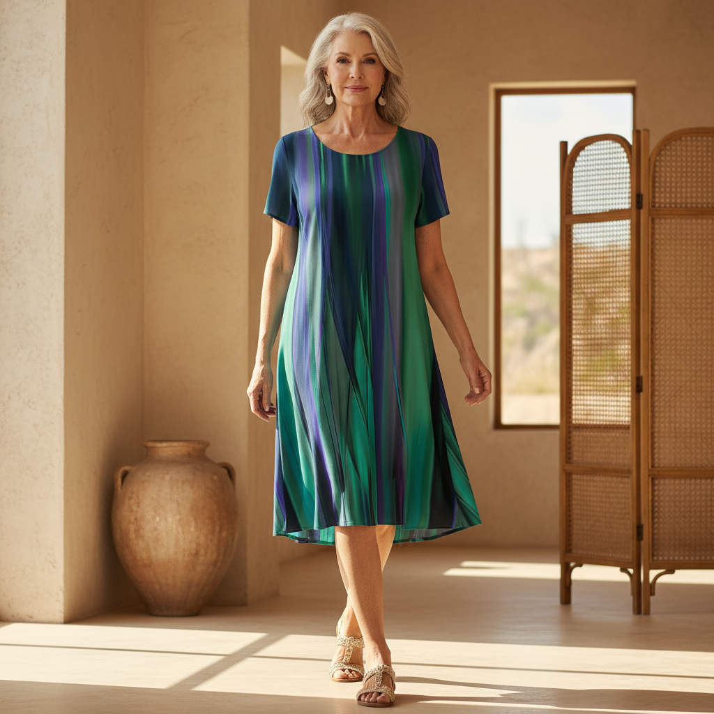 Genna Casual Boho Gradient Dress
